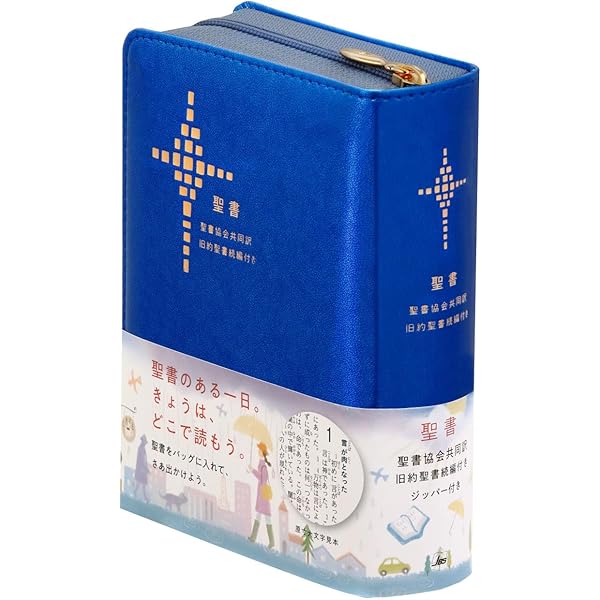 聖書と新聖書注 旧約 新訳 6冊セット THE BIBLE 旧約聖書続編つき NI35DCZTIミニ判(B7判)青 (聖書 新共同訳